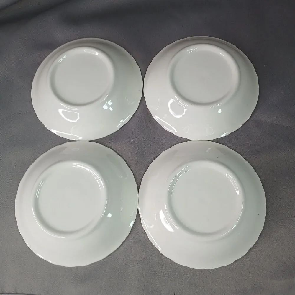4 Blue Ridge Southern Pottery 4 Sauce Dessert Fruit Bowls Vintage Crab Apple